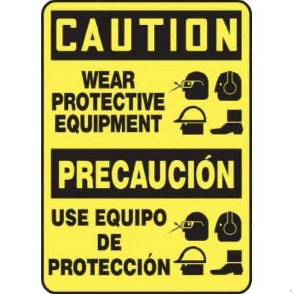 Accuform BILINGUAL OSHA CAUTION Safety Sign SBMPPE755XP SBMPPE755XP - main